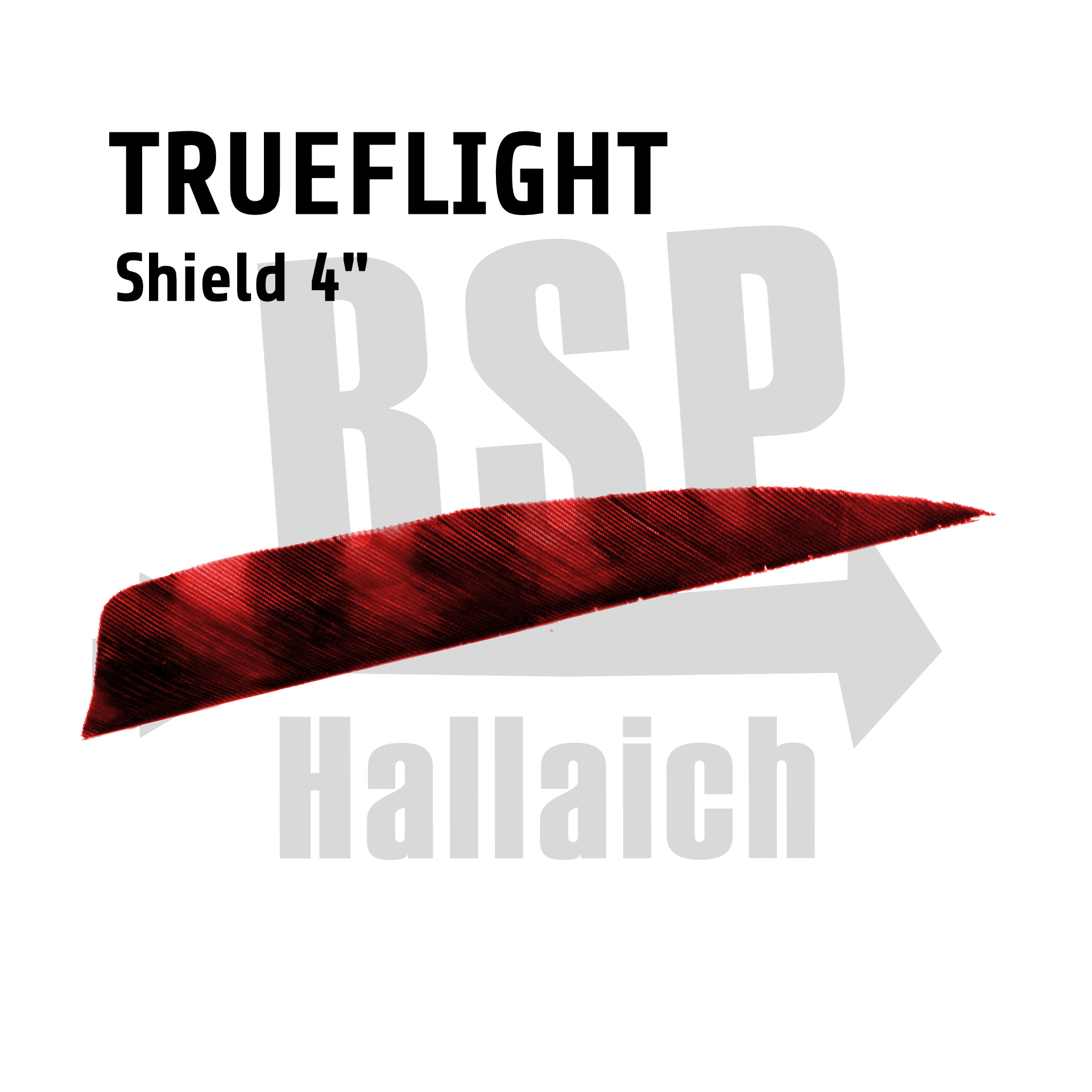 Trueflight Shield 4" Barred  Scarlet Red