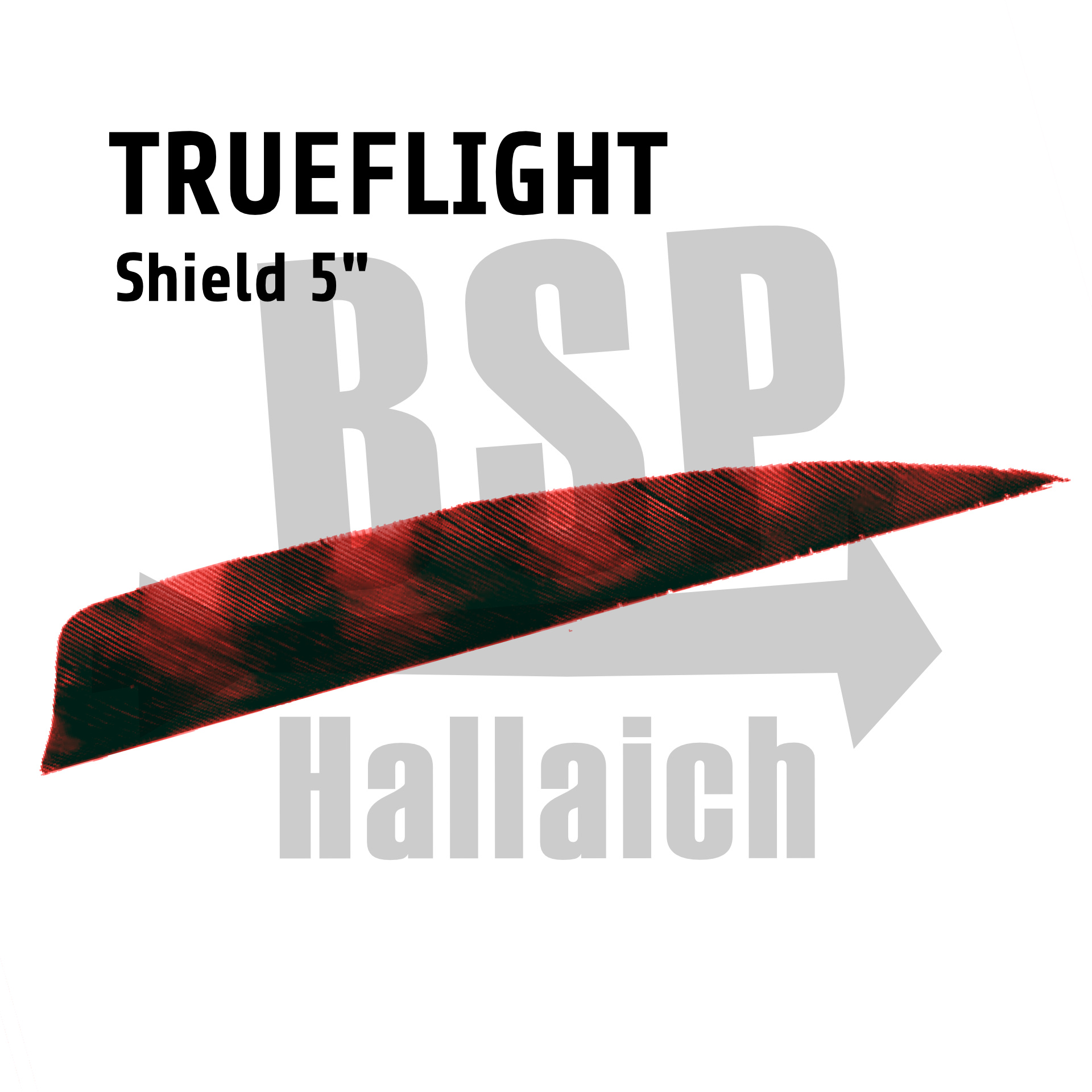 Trueflight Shield 5" Barred  Scarlet Red